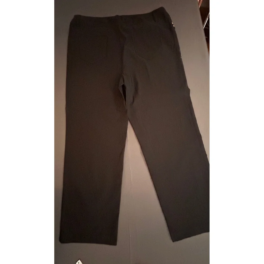 Nanette Lepore Black Gold Hardware Dress Pants XL Stretch Trousers EUC - Picture 2 of 7